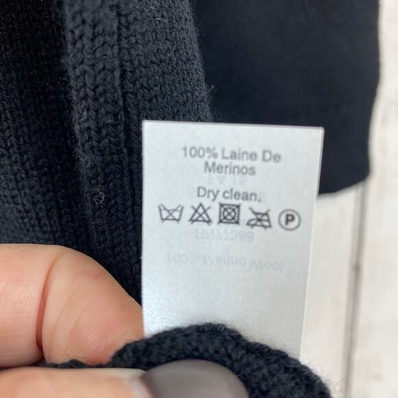 J. Crew Black Merino Wool 3/4 Sleeve Pocket Tunic Sweater C8696 Size Small - Picture 7 of 10